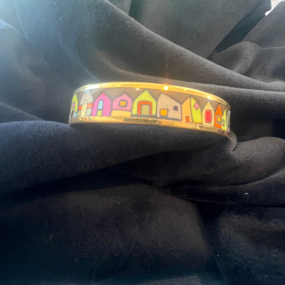 NEW Frey Wille 24 Kt Bordered Bangle Miss -Hommage à Hundertwasser Street Rivers - Picture 3 of 9